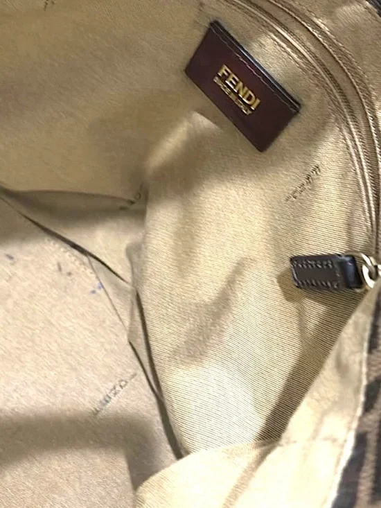 FENDI Zucca Chef Shoulder Bag Brown FF Monogram Hobo & Matching Wallet w/COA - Picture 10 of 13